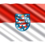 Die Flagge des Freistaates Thüringen.