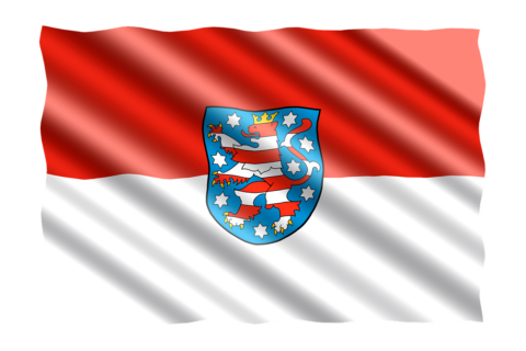 Die Flagge des Freistaates Thüringen.